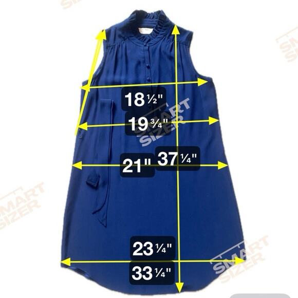 Amanda Uprichard Sleeveless Silk Belted Shift Mini Dress Ruffle Trim Navy EUC L - Picture 4 of 6